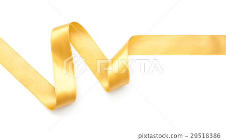 golden ribbon border isolated on white golden ribbon border isolated on white 29518386