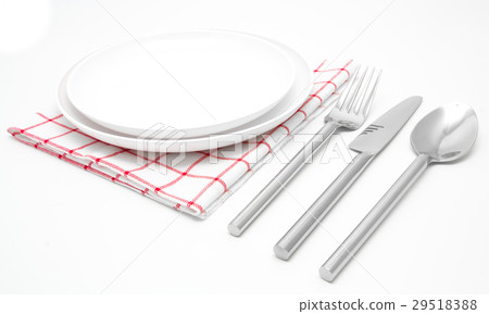 fork and knife on white napkin fork and knife on white napkin 29518388