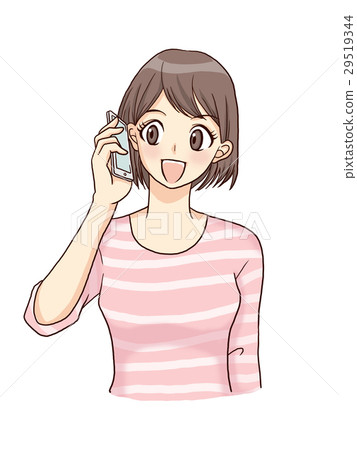 A woman talking on a smartphone 29519344