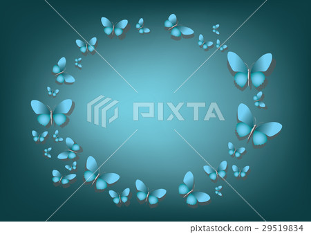 Abstract blue background with blue butterflies - Stock Illustration ...