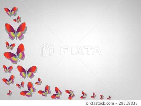 Abstract white background with color butterflies 29519835