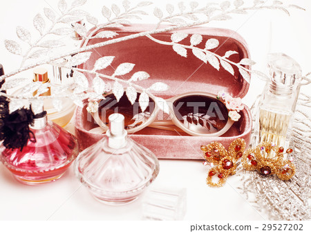 Jewelry table with lot of girl stuff on it, little 29527202