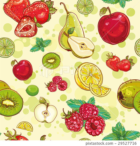 vector seamless pattern with fruits and berries vector seamless pattern with fruits and berries 29527716