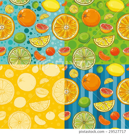 Vector seamless patterns with citrus fruits Vector seamless patterns with citrus fruits 29527717