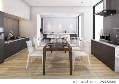 wood wide kitchen and dining room with appliance wood wide kitchen and dining room with appliance 29528000