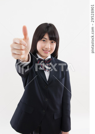 Junior high school girl uniform gesture good Junior high school girl uniform gesture good 29528901