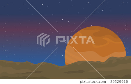 Desert outer space of landscape - Stock Illustration [29529916] - PIXTA