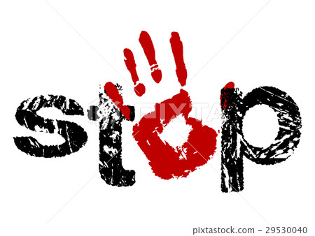Sign stop with open hand Sign stop with open hand 29530040