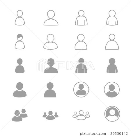User and People Icons Line Set Of Vector User and People Icons Line Set Of Vector 29530142