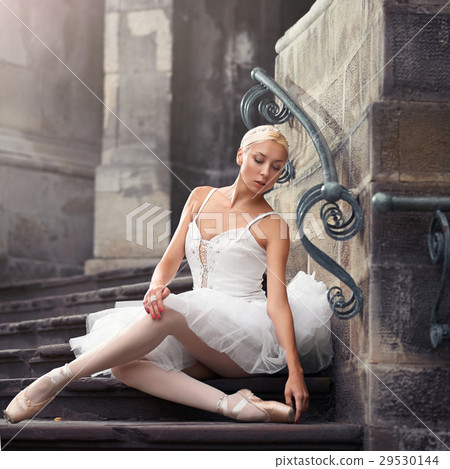 Beautiful ballet woman on stairs Beautiful ballet woman on stairs 29530144