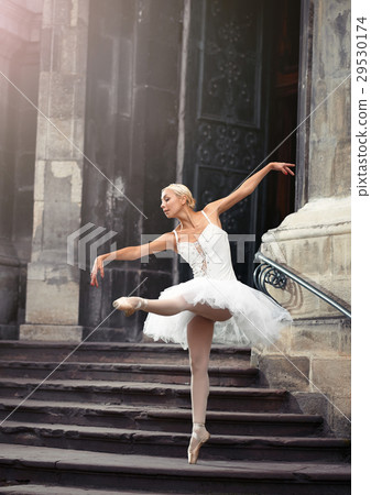 Beautiful ballet woman on stairs Beautiful ballet woman on stairs 29530174