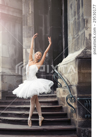 Beautiful ballet woman on stairs Beautiful ballet woman on stairs 29530177