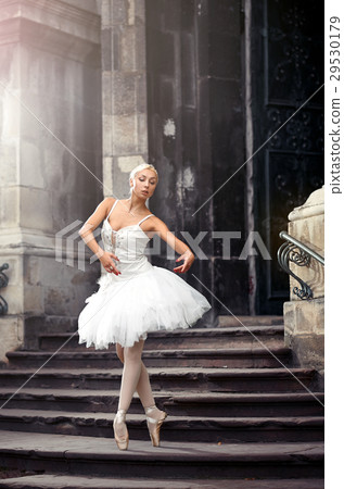 Beautiful ballet woman on stairs Beautiful ballet woman on stairs 29530179