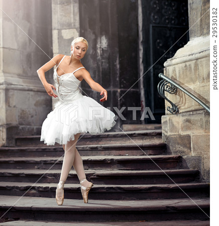 Beautiful ballet woman on stairs Beautiful ballet woman on stairs 29530182