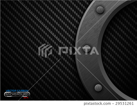 Vector black carbon fiber background metal ring Vector black carbon fiber background metal ring 29531261
