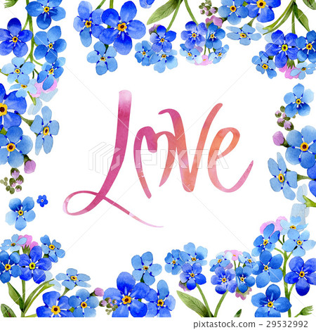 Wildflower myosotis arvensis flower frame in a 29532992