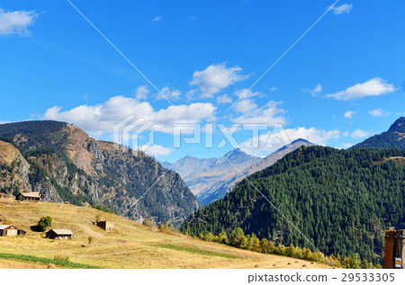 View on Mountains in Omalo village. Georgia View on Mountains in Omalo village. Georgia 29533305