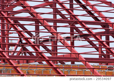 structural steel beam on roof of building structural steel beam on roof of building 29534097
