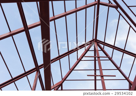 structural steel beam on roof of building structural steel beam on roof of building 29534102