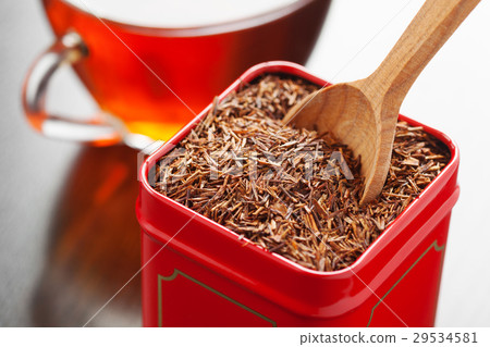 rooibos in tea tin box closeup rooibos in tea tin box closeup 29534581