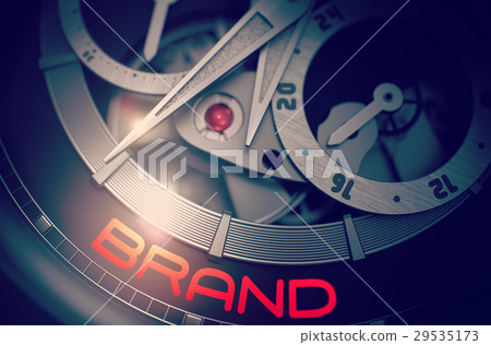 Brand on the Luxury Men Wristwatch Mechanism. 3D. Brand on the Luxury Men Wristwatch Mechanism. 3D. 29535173