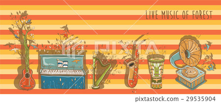 Vector bright illustration of live music Vector bright illustration of live music 29535904