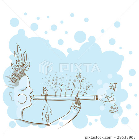 The man with Native Americans flute 29535905