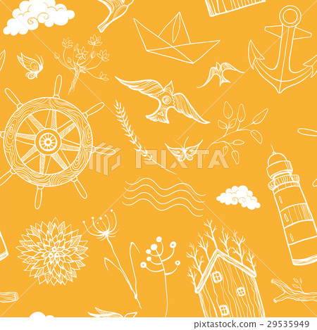 Spring, summer travel seamless pattern 29535949