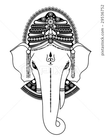 Ganesha in black and white vector Ganesha in black and white vector 29536752