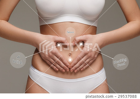 Women belly with the drawing arrows Women belly with the drawing arrows 29537088