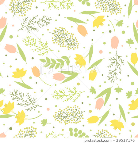 Seamless spring flower pattern vector - Stock Illustration [29537176 ...