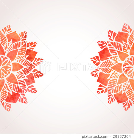 Illustration with watercolor red flowers 29537204