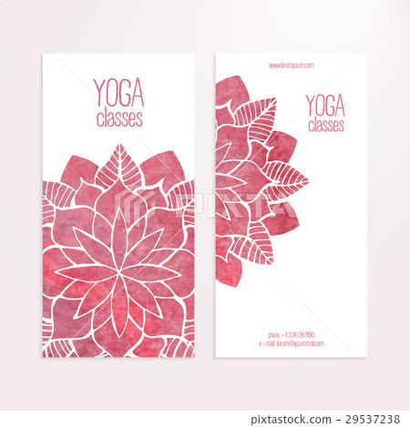 Flyers with watercolor pink abstract flowers Flyers with watercolor pink abstract flowers 29537238