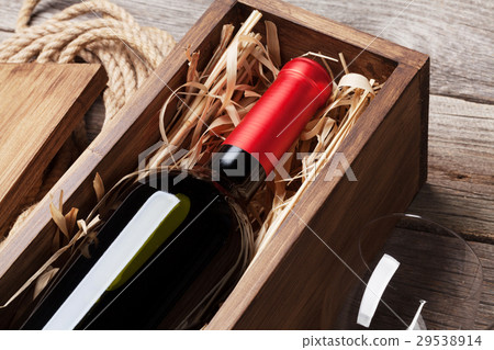 Red wine bottle and glass 29538914