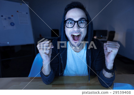 Happy jubilant man expressing his happiness 29539408