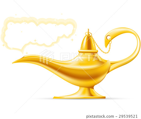 Golden Aladdin's Magic Lamp with cloud Golden Aladdin's Magic Lamp with cloud 29539521