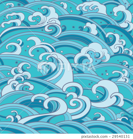 seamless pattern with water waves and splashes seamless pattern with water waves and splashes 29540131