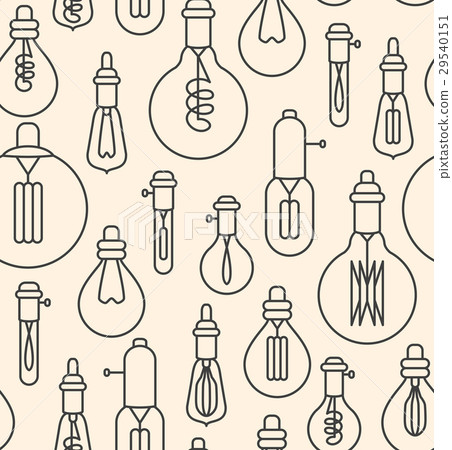 Seamless pattern made of linear lightbulbs Seamless pattern made of linear lightbulbs 29540151