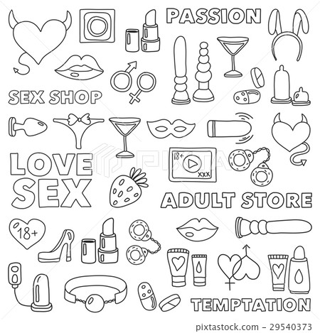 Pattern with toys for adults Sex shop, adult shop 29540373