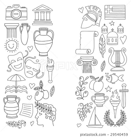 Ancient Greece Vector elements in doodle style for 29540459