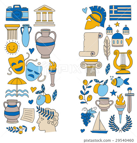Ancient Greece Vector elements in doodle style 29540460