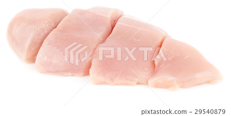 Chicken fillet breast sliced isolated on white 29540879
