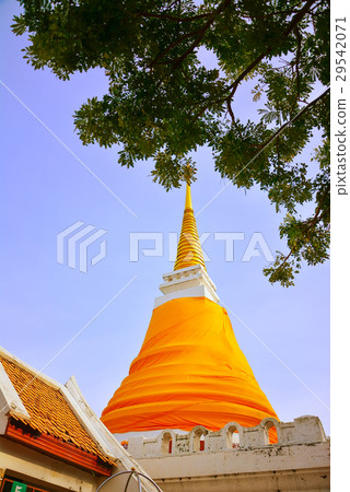 Pagoda or stupa cover by Buddhist monk's robe. 29542071