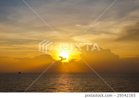 Sunset over the sea with beautiful clouds sky 29542165