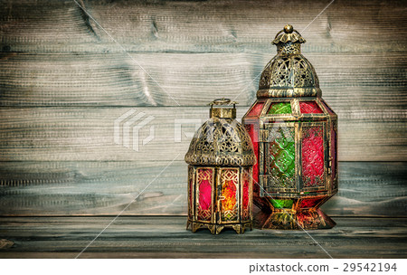 Oriental light lantern. Arabic decoration vintage 29542194