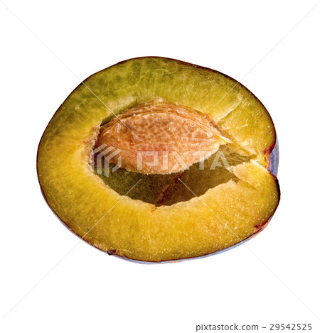 Cut plum on a white background 29542525