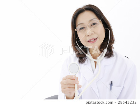 Female doctor with stethoscope Female doctor with stethoscope 29543232