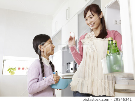 Mother and daughter making cooking 29546341