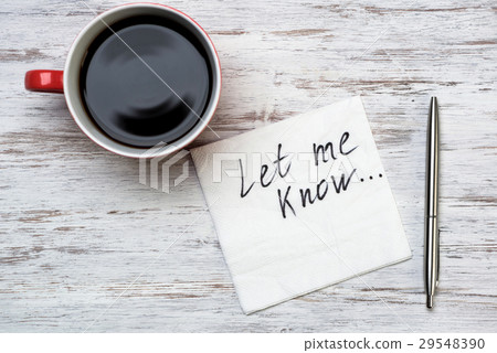 Romantic message written on napkin 29548390