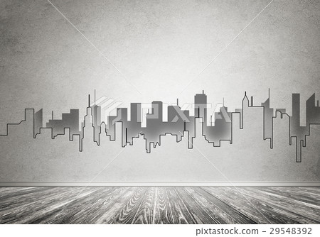 City design on wall 29548392